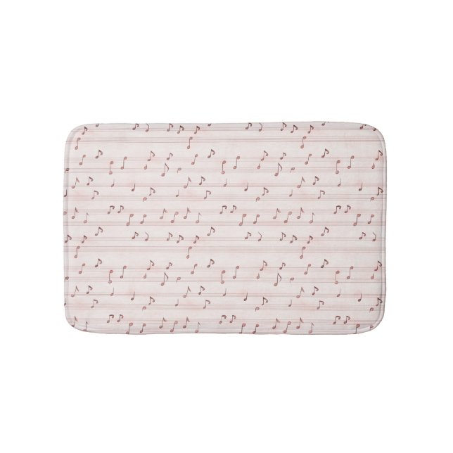 Tapis De Bain Blush Pink Brown Music Notes   (Devant)