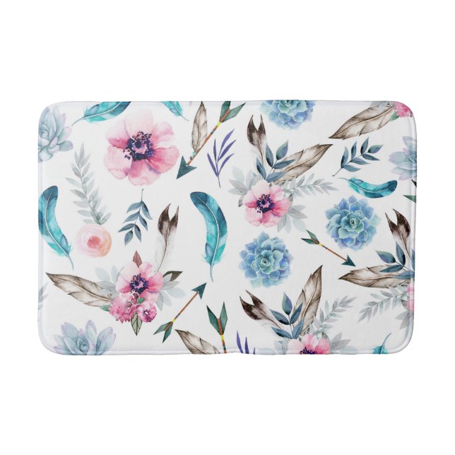 Tapis De Bain Bohème Chic Floral Boho Girl (Devant)