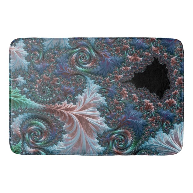 Tapis De Bain Boho coloré super Hippie Mandelbrot Fractal Art (Devant)