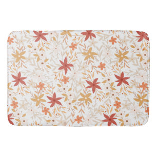 Tapis De Bain Boho fleurs abstraites récolter l'os de rouille or
