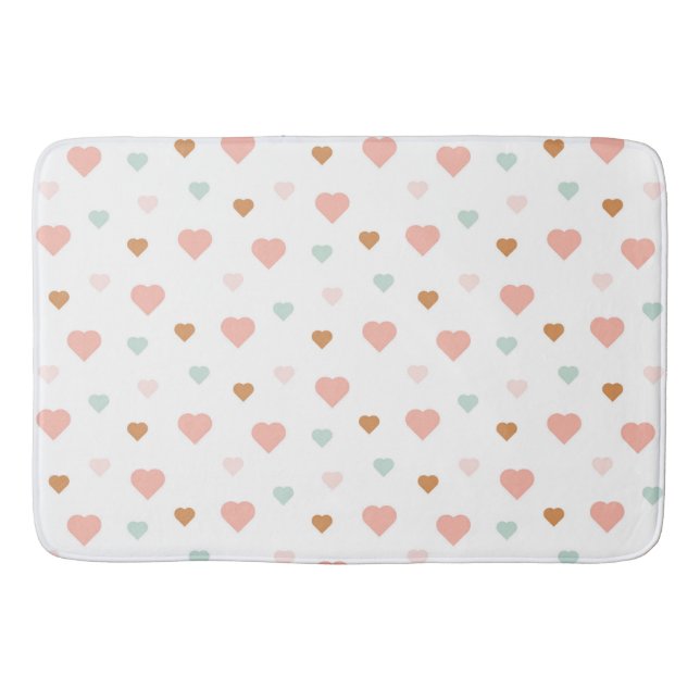 Tapis De Bain Boho petite fille pastel coeur d'amour (Devant)