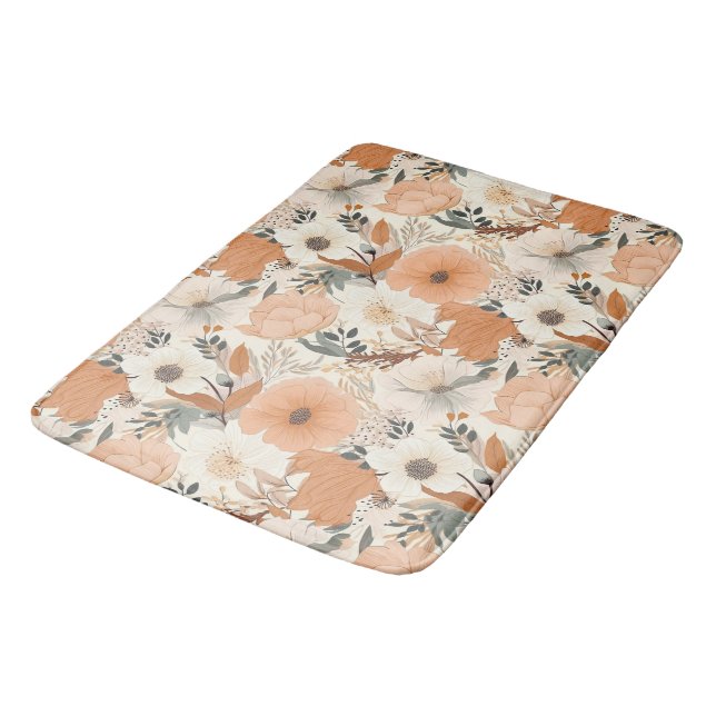 Tapis De Bain Boho style fleurs couleurs motifs (Angle)