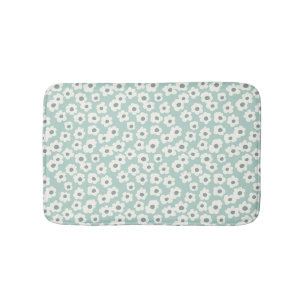 Tapis De Bain Boho Tendance Vert Sauge Blanc Gris Floral 