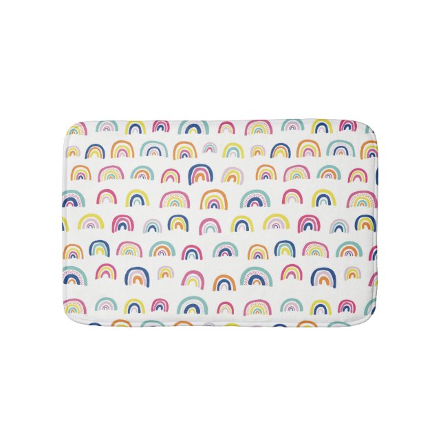 Tapis De Bain Boho White Multi Rainbow (Devant)