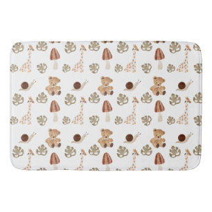 Tapis De Bain Boho Woodland Jungle Motif animal