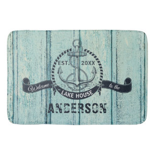 Tapis De Bain Bois bleu Bienvenue au Lake House