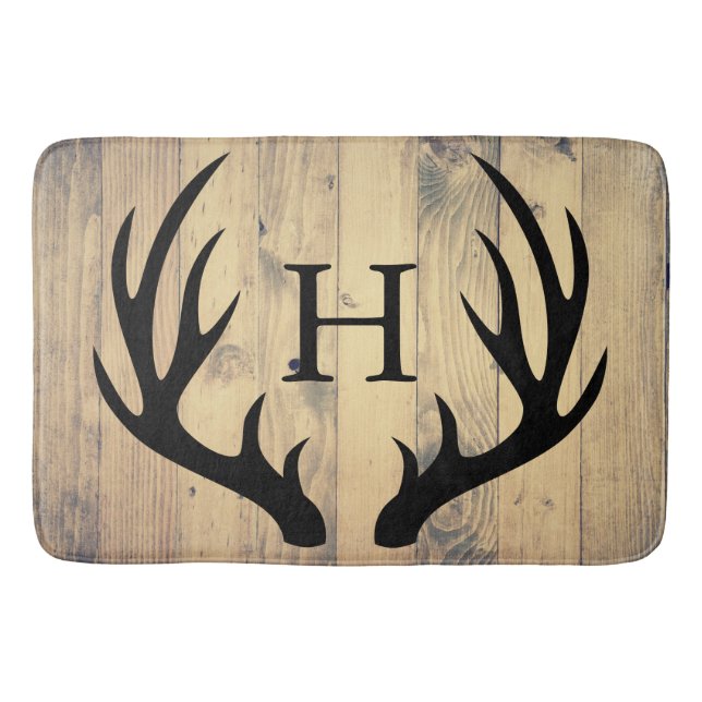 Tapis De Bain Bois de grange d'andouillers de cerfs communs (Devant)