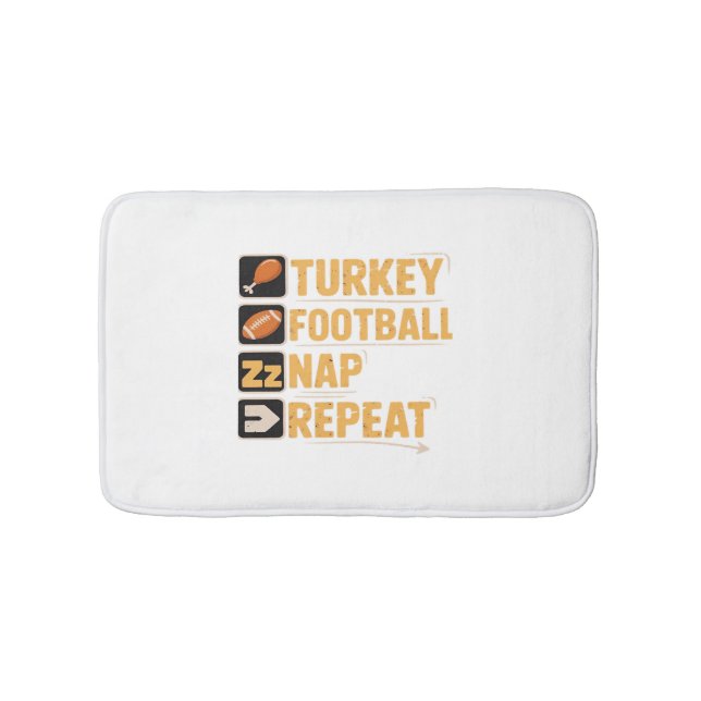 Tapis De Bain Bon thanksgiving Turquie Football Nap Repeat Funn (Devant)