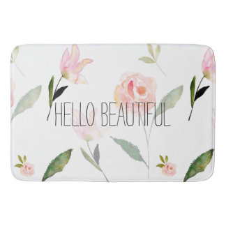 Tapis De Bain Bonjour belle aquarelle Floral