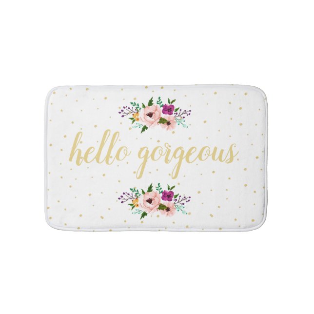 Tapis de bain - bonjour floral magnifique (Devant)