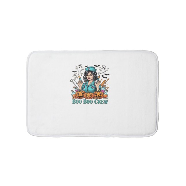 Tapis De Bain Boo Boo Crew Infirmière d'Halloween avec seringues (Devant)