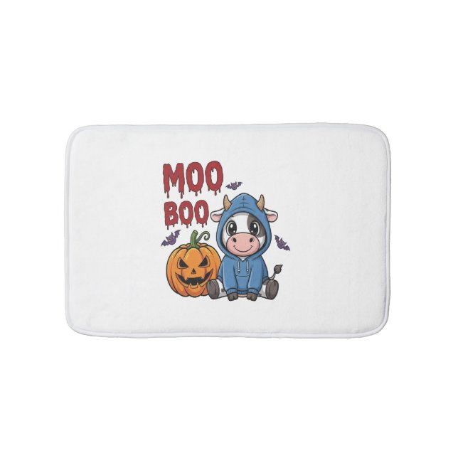 Tapis De Bain Boo Halloween Éffrayante vache fantôme (Devant)