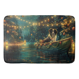 Tapis De Bain Bordure Collie Noël Festive Voyage