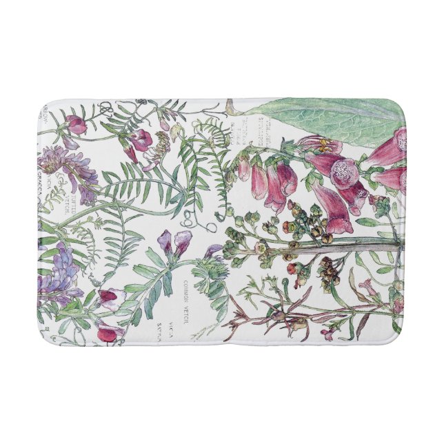 Tapis de bain botanique de fleur de fleur sauvage (Devant)