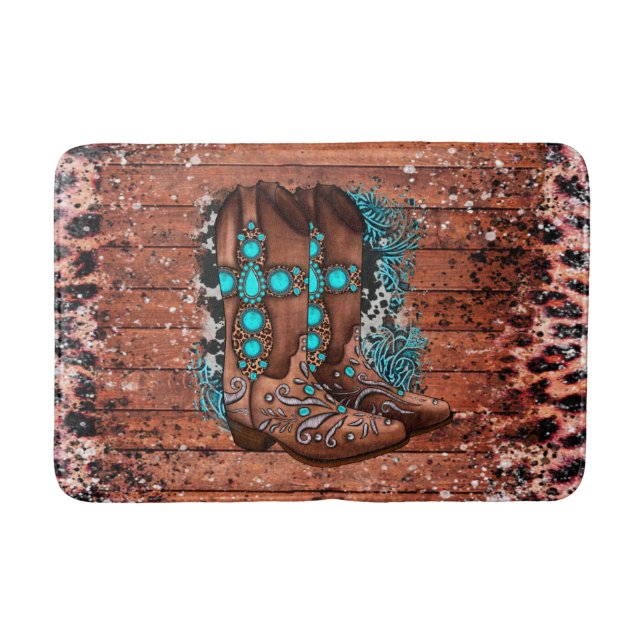 Tapis De Bain Botte de cowboy de l'Ouest du pays (Devant)