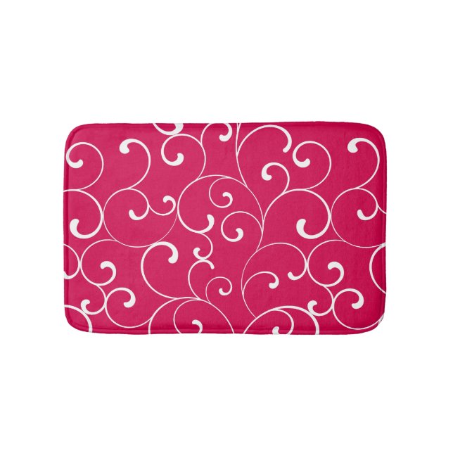 Tapis De Bain Boucles Whimsical Modernes Framboise (Devant)