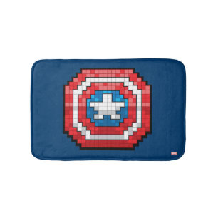 Tapis De Bain Bouclier Captain America pixelisé 16 bits