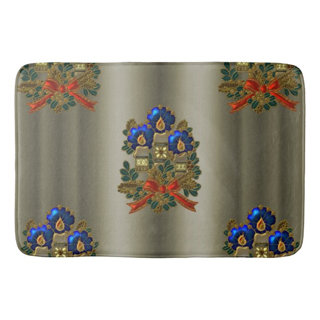 Tapis De Bain Bougies et couronne de Noël (Devant)