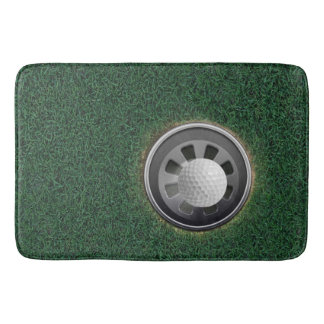 Tapis De Bain Boule de golf dans la tasse dans l'herbe