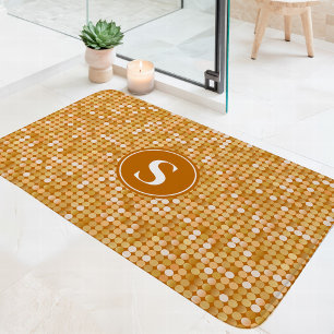 Tapis De Bain Boule disco à paillettes dorées Monogramme