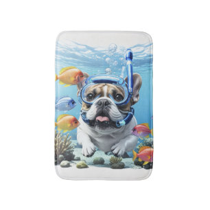 Tapis De Bain Bouledogue français en vacances French Bulldog