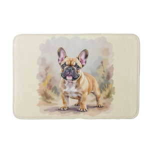 Tapis De Bain Bouledogue Français Fauve Brun Chien Mignon
