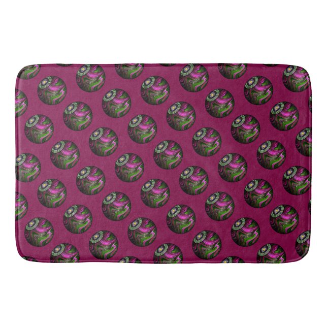 Tapis De Bain Boules de pelouse magenta chaudes, Mat de bain en  (Devant)
