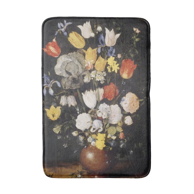 Tapis De Bain Bouquet de fleurs dans un vase de terre (1610) (Devant (Vertical))