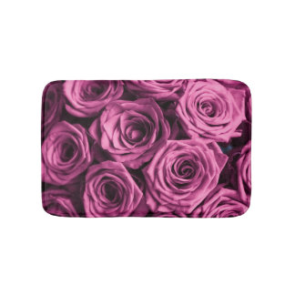 Tapis De Bain Bouquet de roses violets, fleurs fleuris arrière -