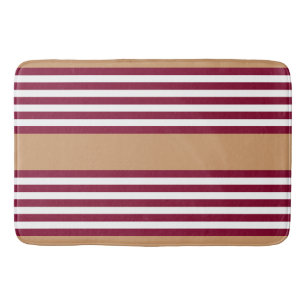 Tapis De Bain Bourgogne rouge cinq bandes motif