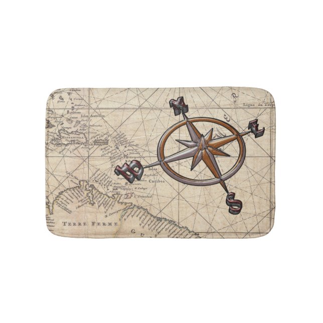 Tapis De Bain Boussole nautique (Devant)