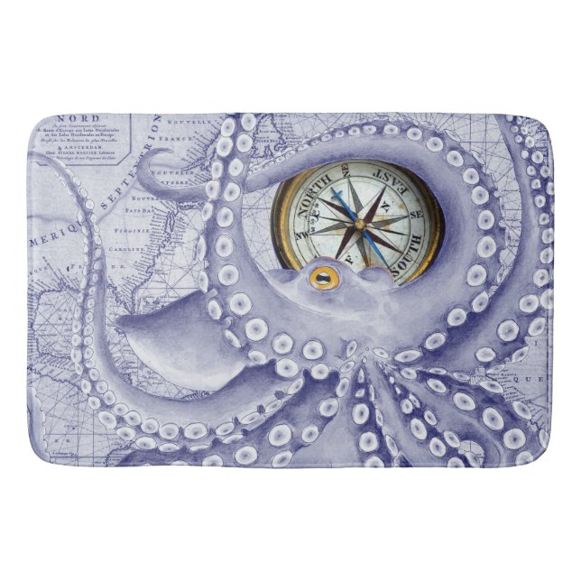 Tapis De Bain Boussole pourpre de poulpe (Devant)