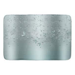 Tapis De Bain Bouton d'effervescence Turquoise Argent