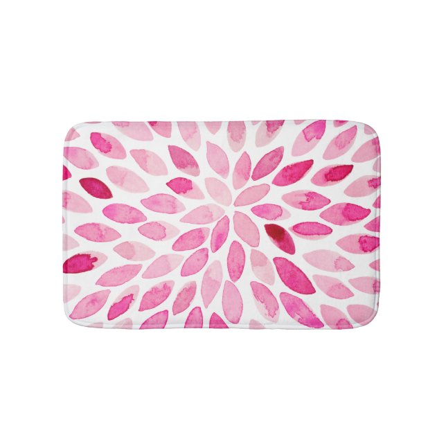 Tapis De Bain Boutons de brosse couleur aquarelle - palette rose (Devant)