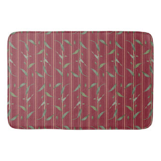 Tapis De Bain Branch of leaves on red wallpaper shower curtain