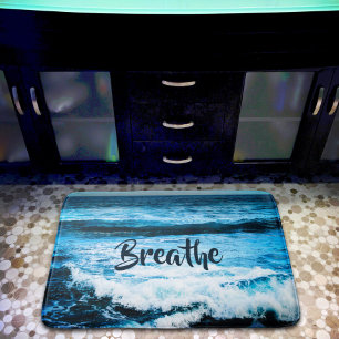 Tapis De Bain "Breathe" Hawaii Turquoise Blue Ocean Waves Photo