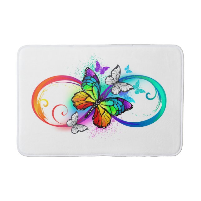 Tapis De Bain Bright infinity with rainbow butterfly (Devant)