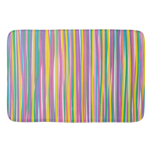Tapis De Bain Bright Vertical Summer Stripes (Devant)
