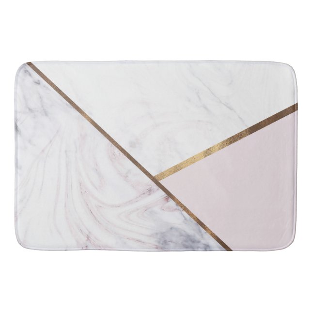 Tapis De Bain Bronze Or rose et Bronze Rose Noir (Devant)