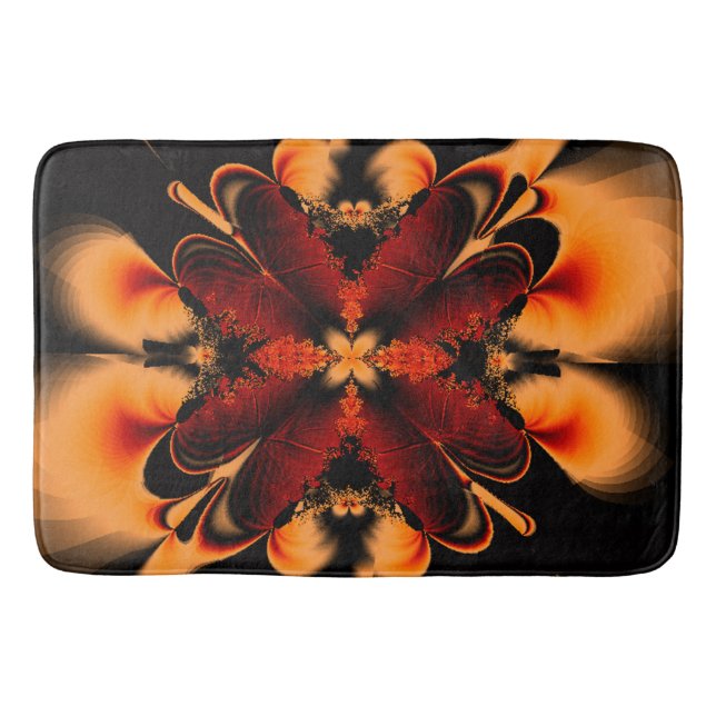 Tapis De Bain Bronze Plumes fractales (Devant)