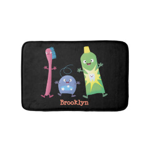 Tapis De Bain Brosse à dents mignonne dentifrice dentaire soie d