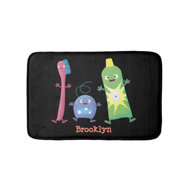 Tapis De Bain Brosse à dents mignonne dentifrice dentaire soie d (Devant)