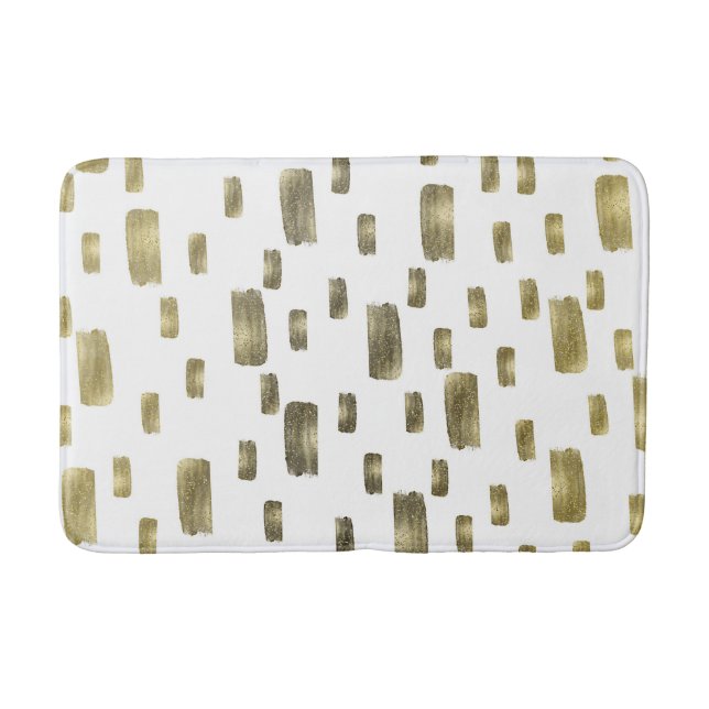 Tapis De Bain Brosse à peinture moderne or cuivre Bronze étincel (Devant)