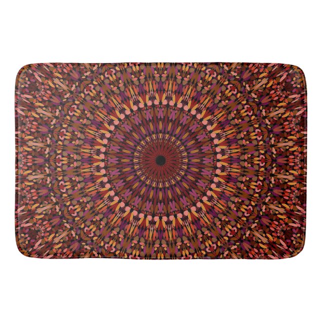 Tapis De Bain Brown floral Mandala Design-48566 (Devant)