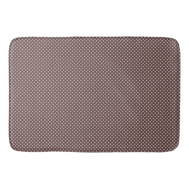 Tapis De Bain Brown Ivory Polka Dot Retro Bathroom Decor (Devant)