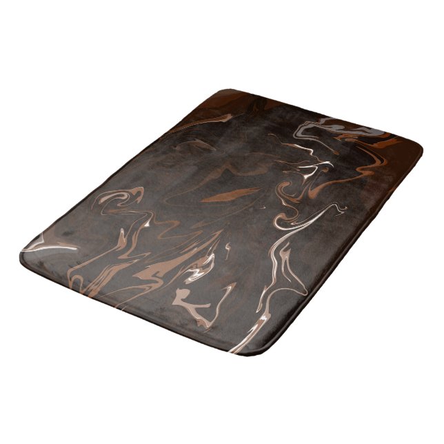 Tapis De Bain Brown, noir et gris (Angle)