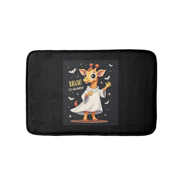 Tapis De Bain Bruh Son Halloween drôle Dabbing Ghost Giraffe Lon (Devant)