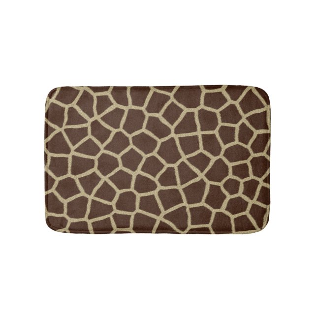 Tapis De Bain Brun de poster de animal de girafe (Devant)