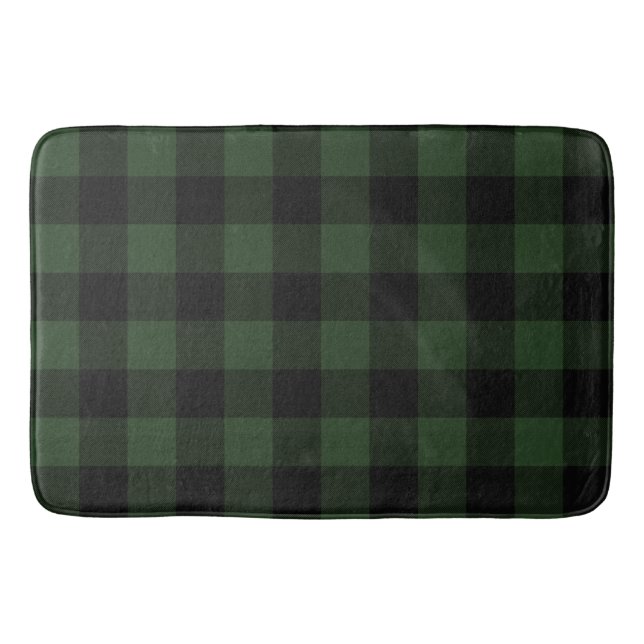 Tapis De Bain Buffalo Check Celtic Green and Black Carrés Plaid (Devant)