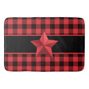 Tapis De Bain Buffalo plaqué rouge/noir avec Red Star Design